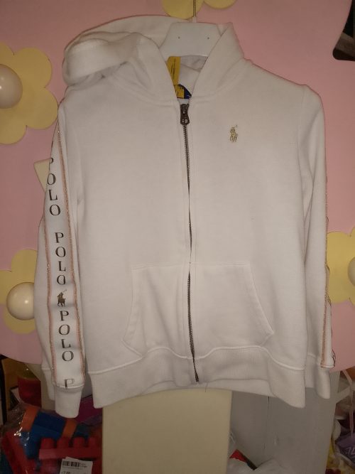 Ralph Lauren felpa bianca zip 5 anni